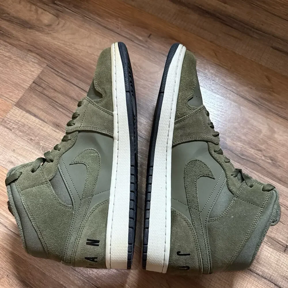 2018 Air Jordan 1 Mid Retro Olive Canvas